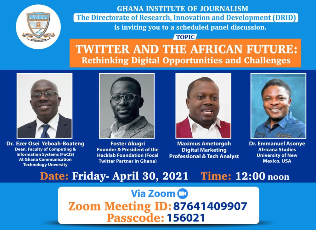 GIJ holds webinar on 'Twitter and the African Future'