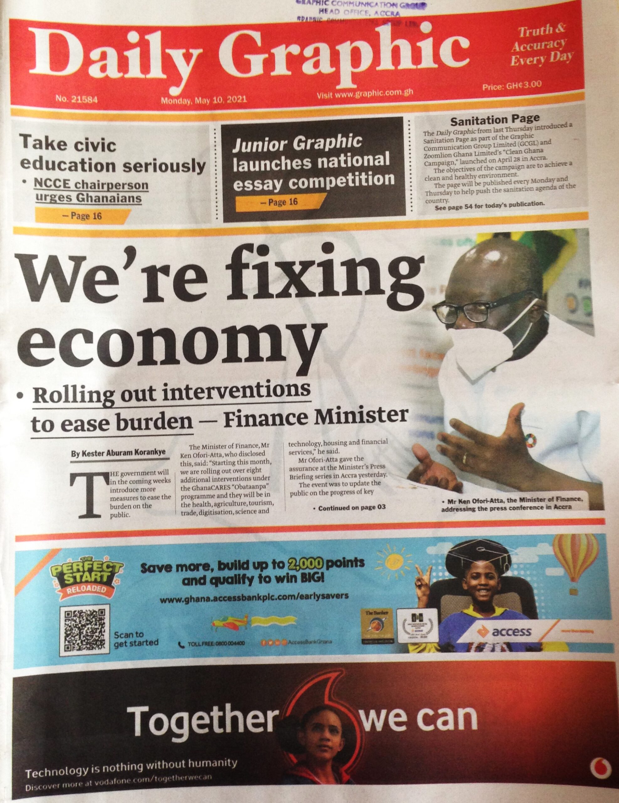 Today S Front Pages Monday May 10 21 Myjoyonline Com