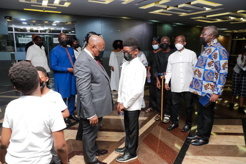 Photos: Kweku Baako and family visit Jubilee House to thank Akufo-Addo, Bawumia for their support during burial of his mother