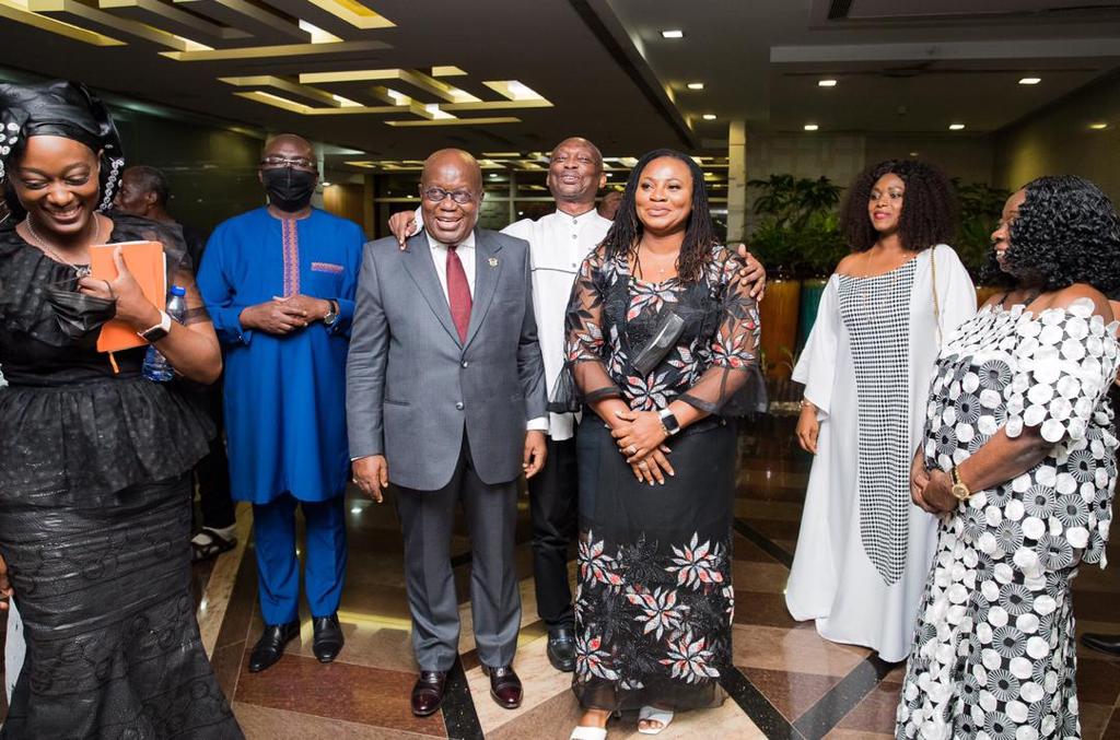 Photos: Kweku Baako and family visit Jubilee House to thank Akufo-Addo, Bawumia for their support during burial of his mother