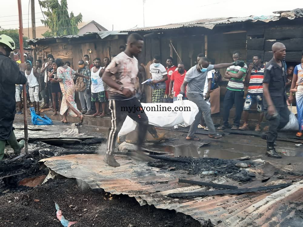 One person dies after fire razes slum at Asafo