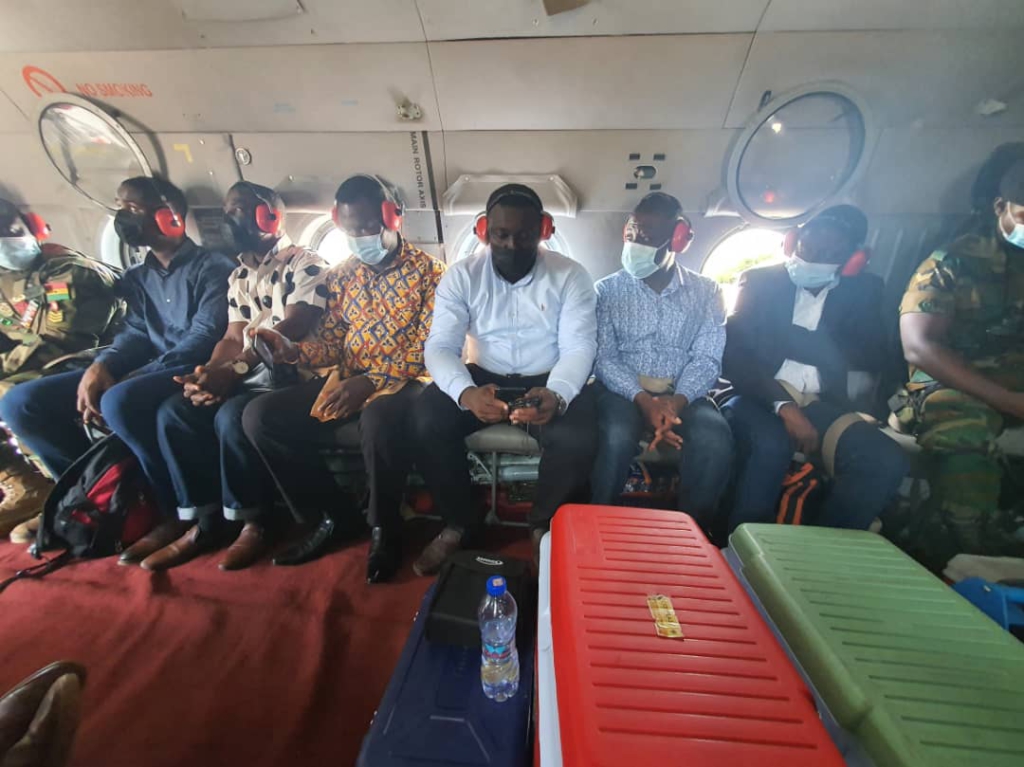 Lands Minister, Abu Jinapor embarks on aerial tour of River Pra