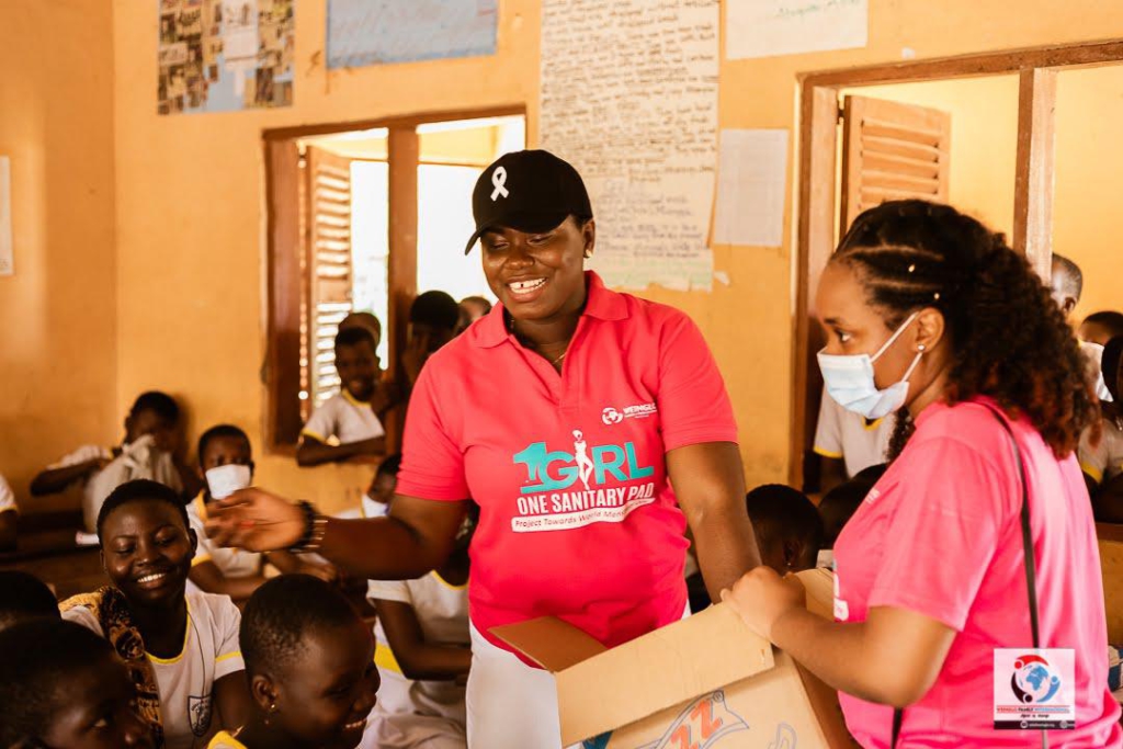 WFI commemorates World Menstrual Hygiene Day; donates pads to young girls in Adoagyiri