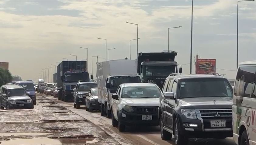 Tipper truck, tanker overturn on Tema motorway causing heavy traffic