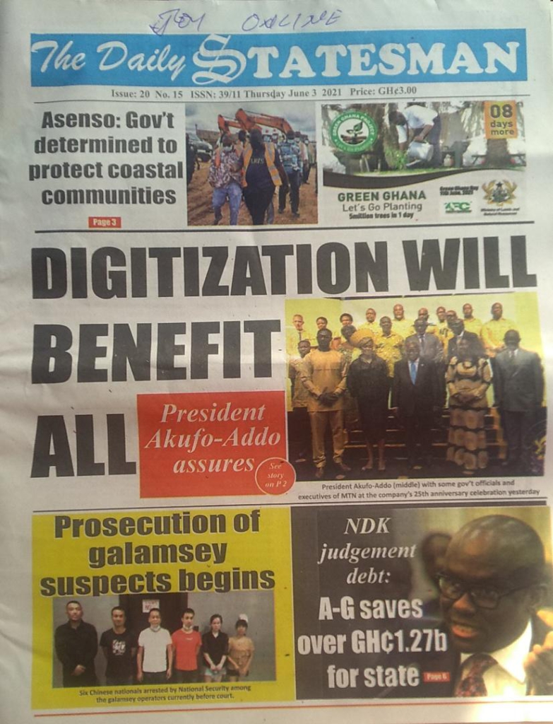 Today’s front pages: Thursday, June 3, 2021