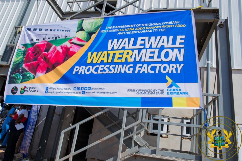 1D1F: Akufo-Addo inspects ¢36m watermelon juice and rice factory in Walewale