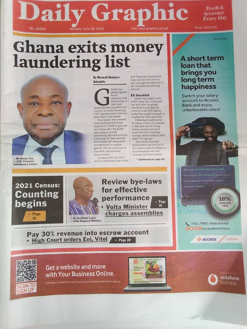 Today S Front Pages Monday June 28 21 Myjoyonline Com