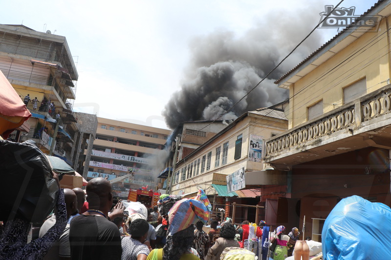 Photo: Fire and Military personnel battle Accra's toughest fire outbreak