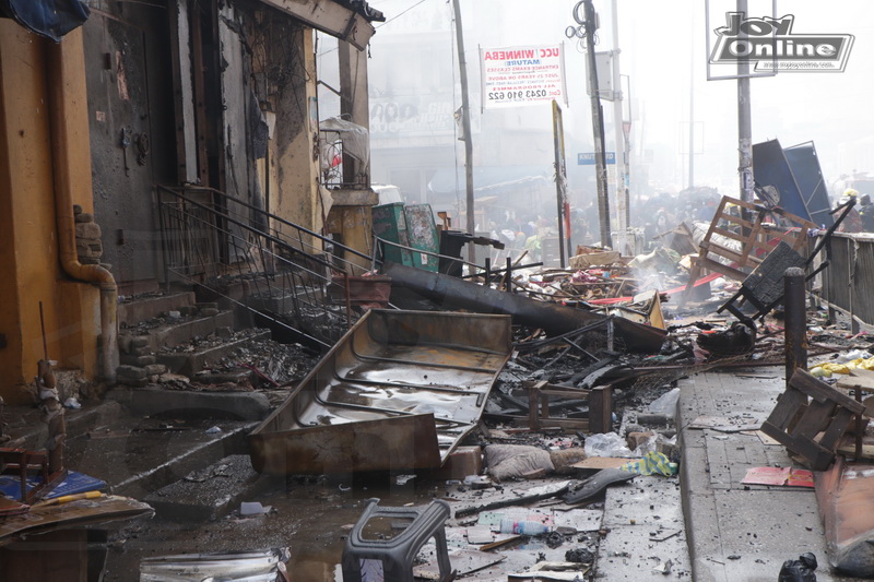 Photo: Fire and Military personnel battle Accra's toughest fire outbreak