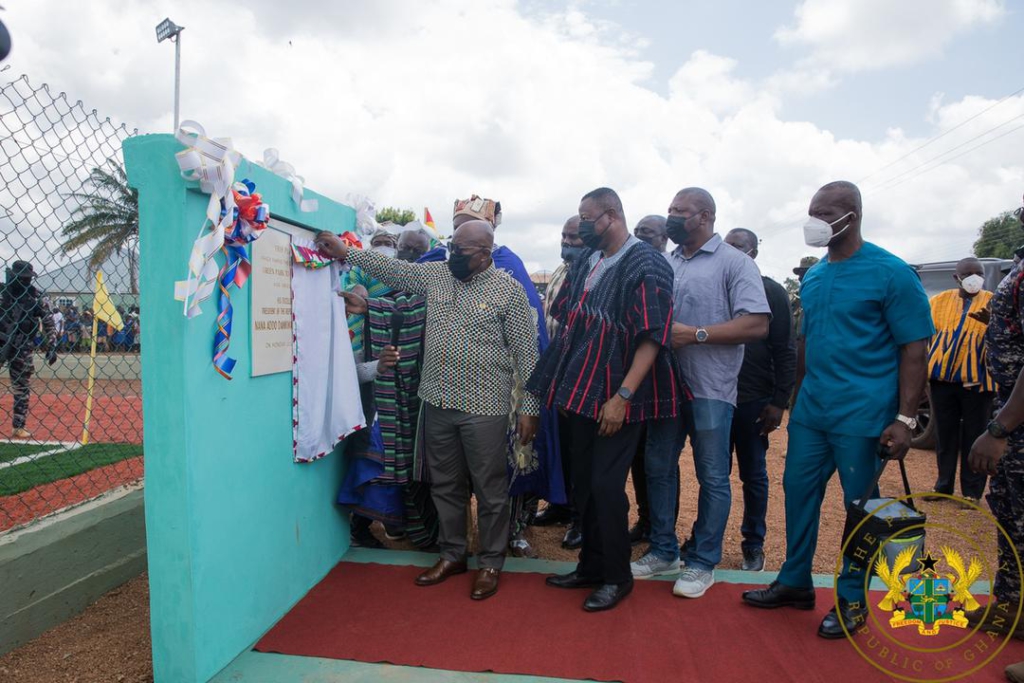 Akufo-Addo commissions Salaga Water Supply Project; Salaga astroturf pitch