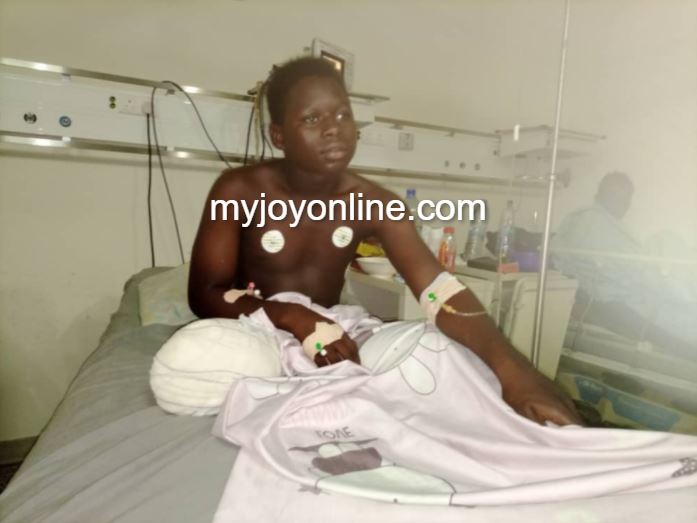 Ejura gunshot survivor has lost one leg after amputation at KATH Ejura gunshot survivor has lost one leg after amputation at KATH