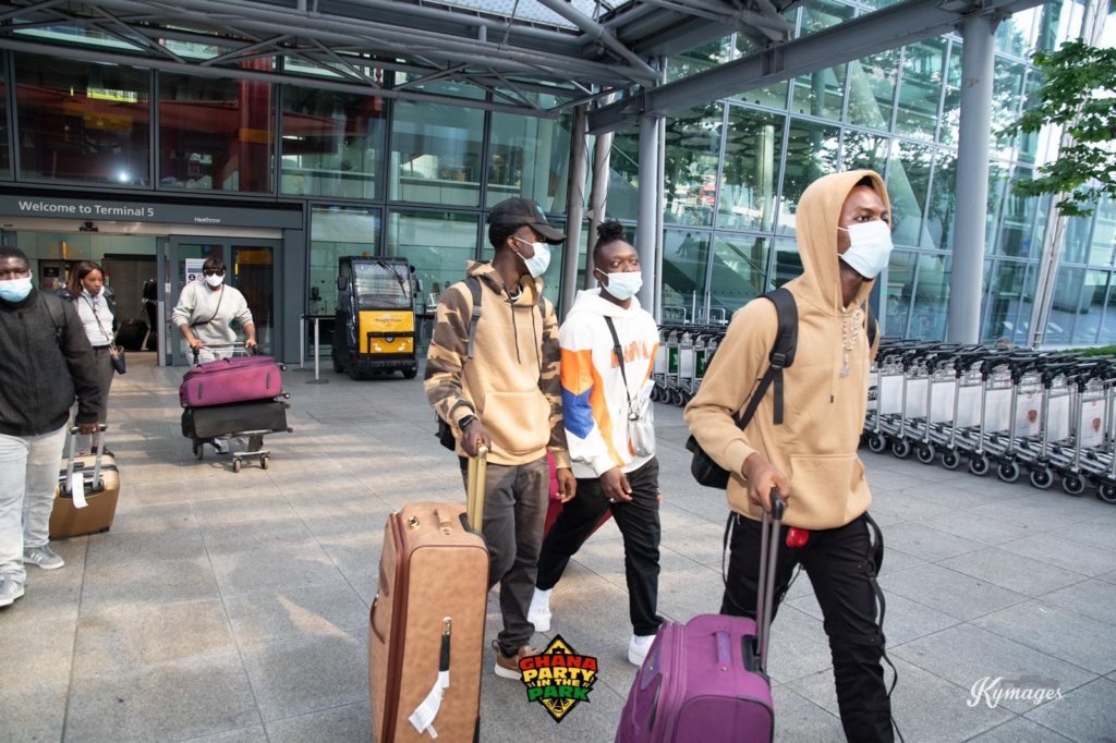 Joy Entertainment host, Kofi Jamar, DJ Mensah, others arrive in London for 'Ghana Party in the Park'