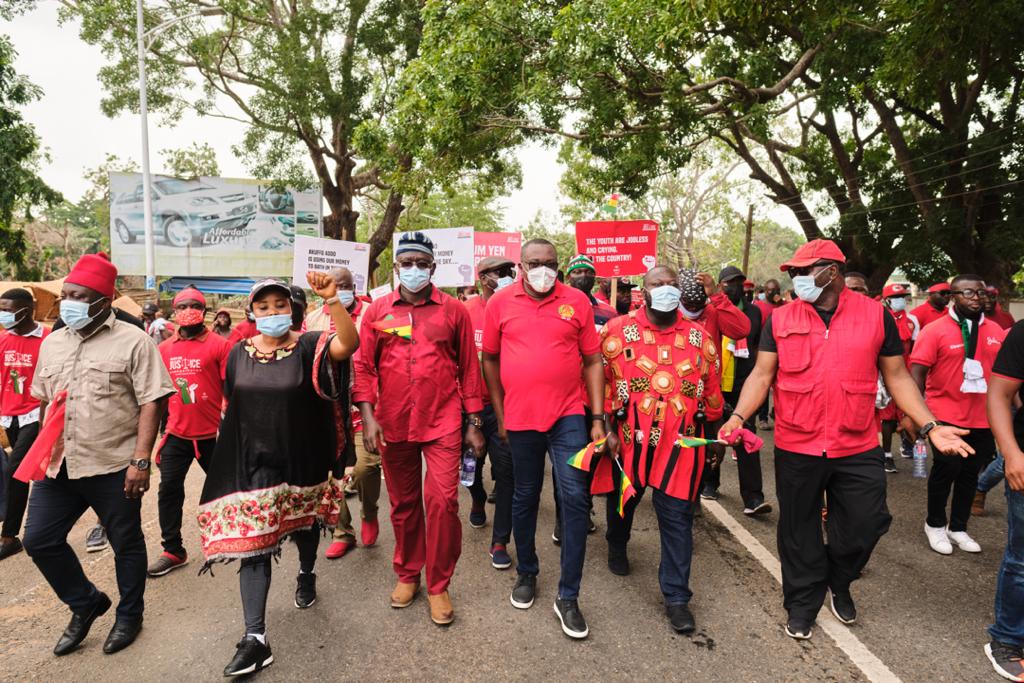 Photos: Onward marching NDC supporters walking for justice