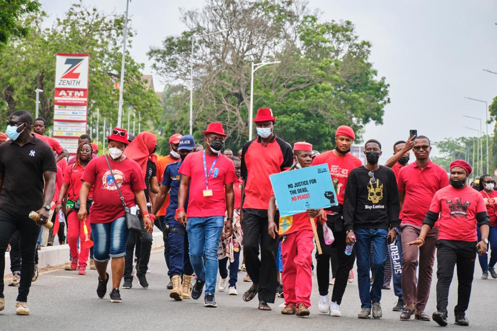 Photos: Onward marching NDC supporters walking for justice