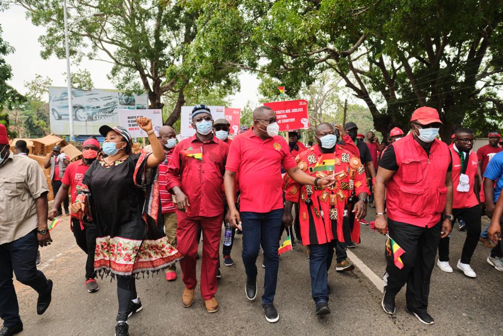 Photos: Onward marching NDC supporters walking for justice