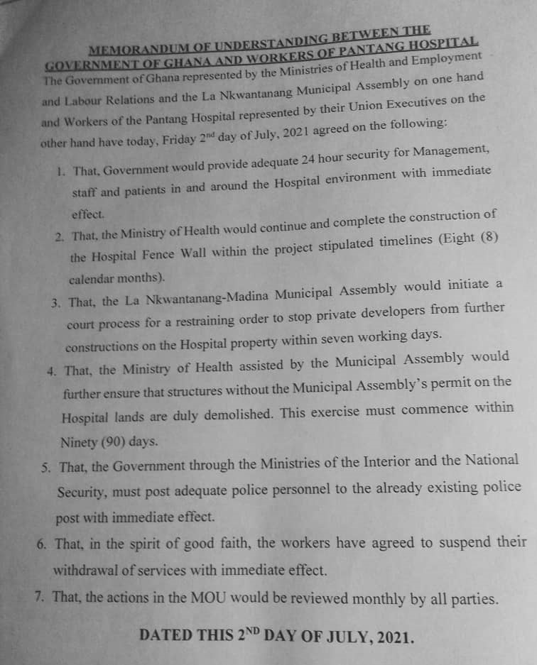 Government to provide 24-hour security for staff, management and patients of Pantang Hospital Government to provide 24-hour security for staff, management and patients of Pantang Hospital