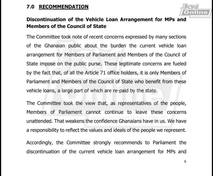 Parliament's Finance Committee recommends discontinuation of future car loans for MPs, Council of State members