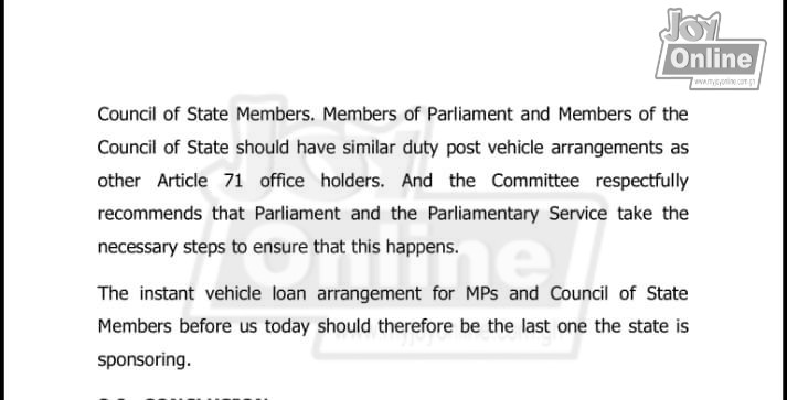 Parliament's Finance Committee recommends discontinuation of future car loans for MPs, Council of State members