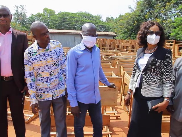 Pupils who used to sit on cement blocks to study finally get furniture