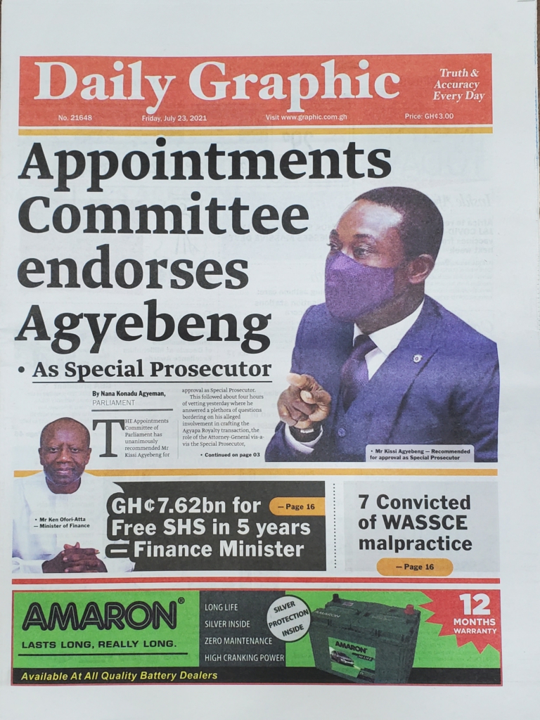 Newspaper Headlines Friday July 23 21 Adwoa Adubia News Newspaper Headlines Friday July 23 21 Adwoa Adubia News