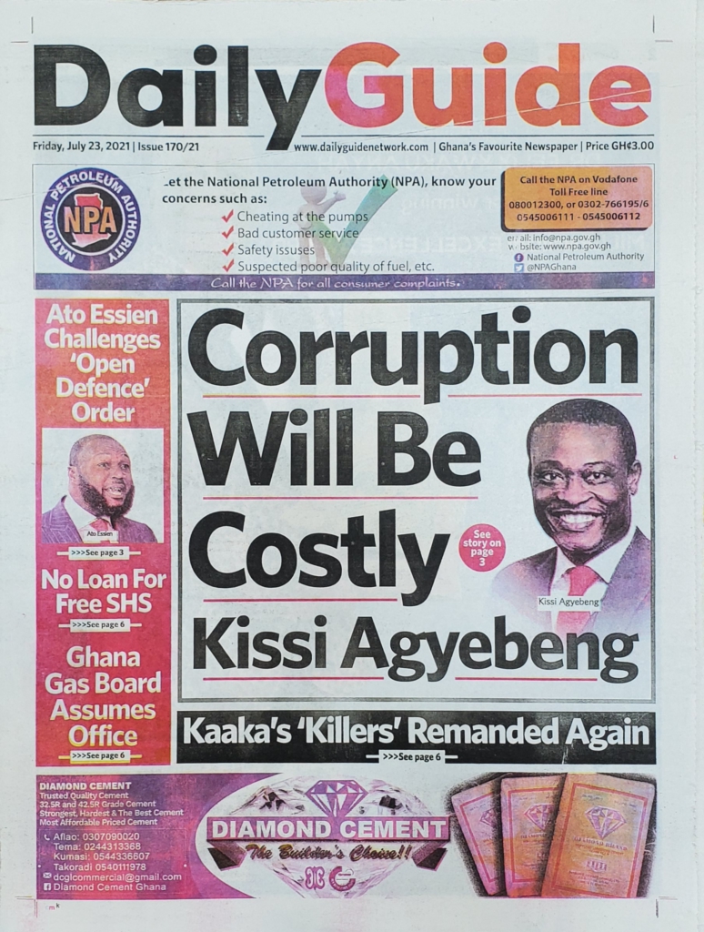 Today S Front Pages Friday July 23 21 Ghanasummary Today S Front Pages Friday July 23 21 Ghanasummary