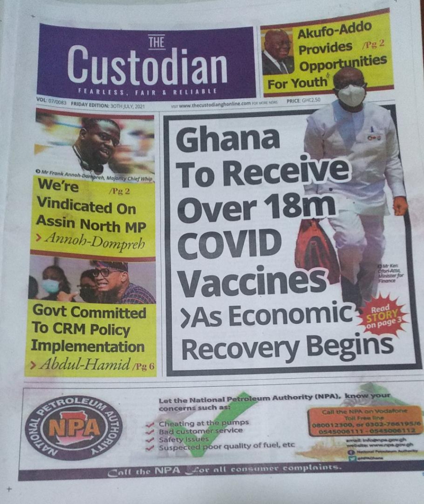 Today's frontpages: Friday, July 30, 2021 Today's frontpages: Friday, July 30, 2021