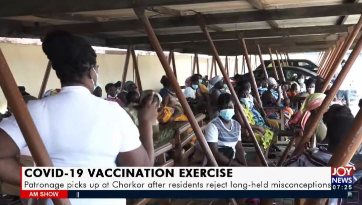 Covid-19 Vaccination: Chorkor residents turn out in their numbers on day one after initial rejection