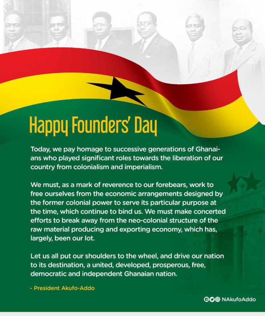 Founders' Day: We must work to free ourselves from colonial power that binds us - Akufo-Addo