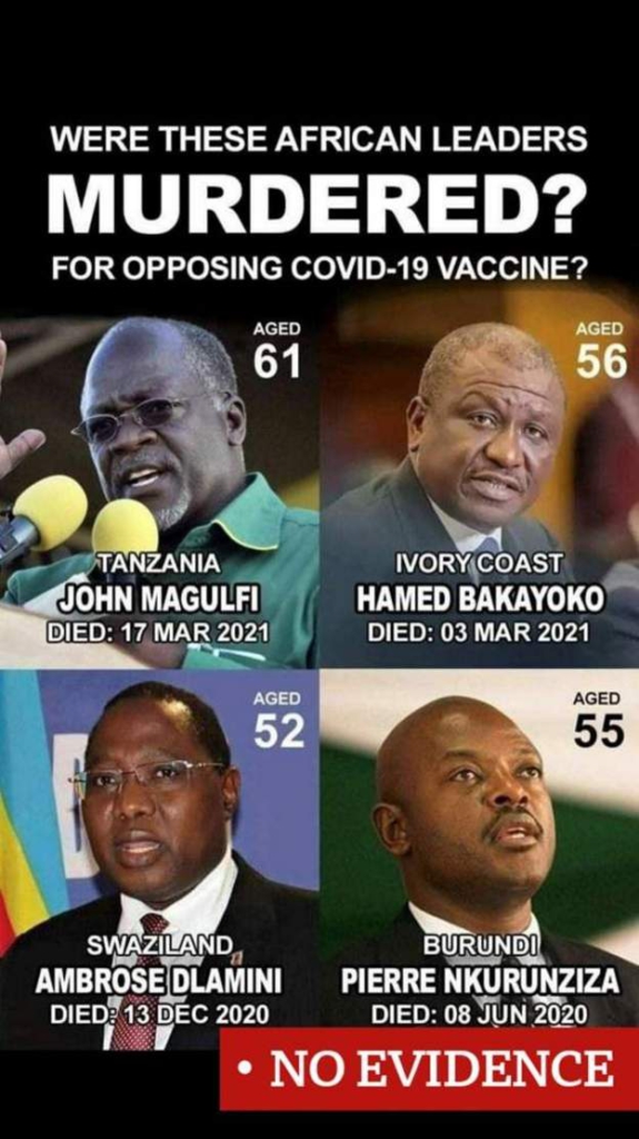 Claims about cause of African leaders' deaths debunked