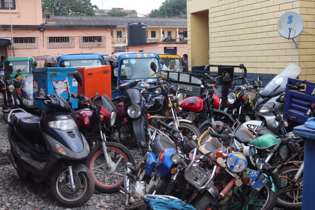 MTTD seize 54 motorbikes and tricycles to curb crime in Sekondi-Takoradi