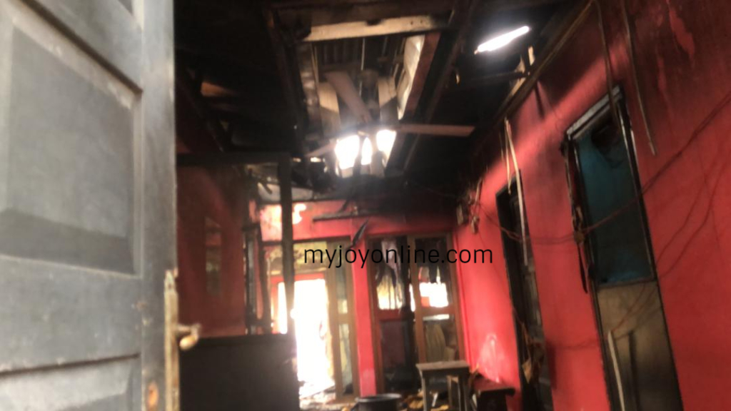 Photos: Teshie Wulomo's shrine set ablaze by suspected arsonists