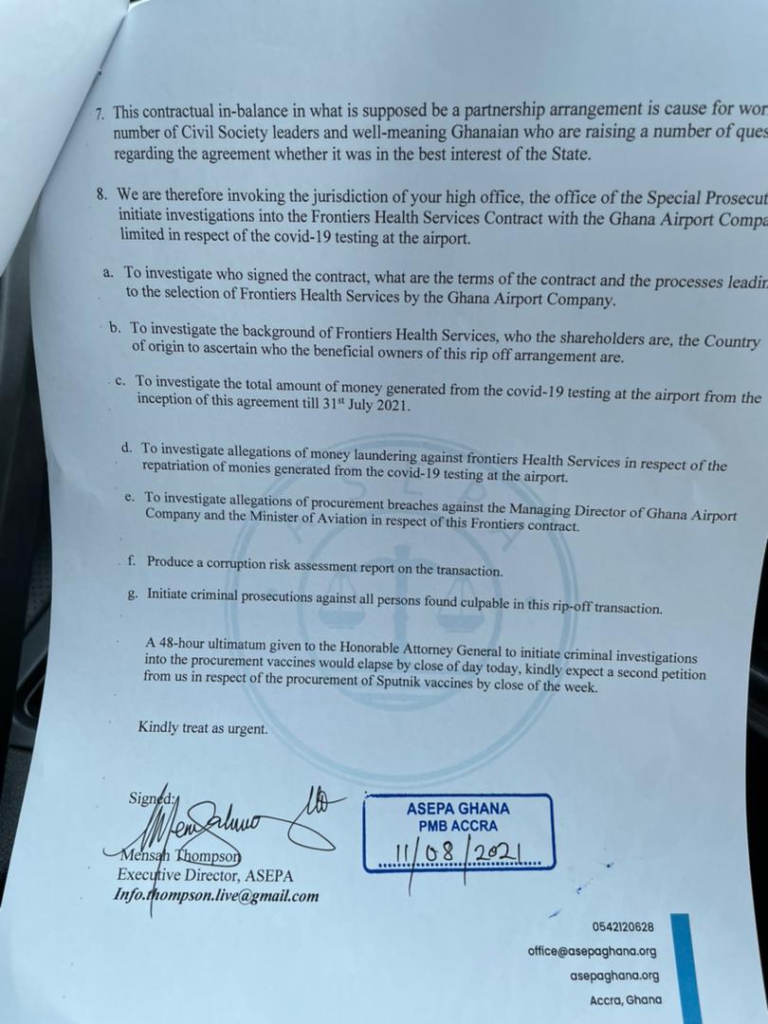 ASEPA petitions Special Prosecutor to investigate Frontier Healthcare Services' contract ASEPA petitions Special Prosecutor to investigate Frontier Healthcare Services' contract