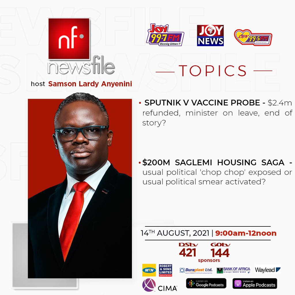 Livestream: Newsfile discusses aftermath of Sputnik V vaccine probe, Saglemi Housing project saga Livestream: Newsfile discusses aftermath of Sputnik V vaccine probe, Saglemi Housing project saga