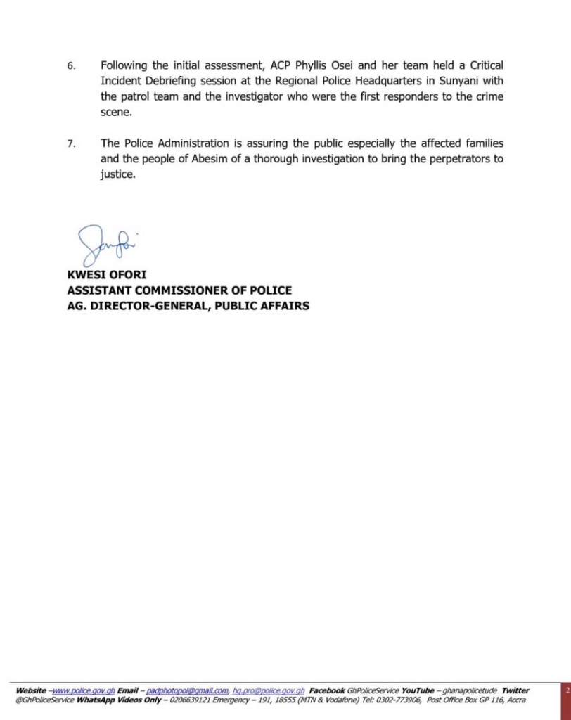 Abesim murder: Police finds murder weapon Abesim murder: Police finds murder weapon