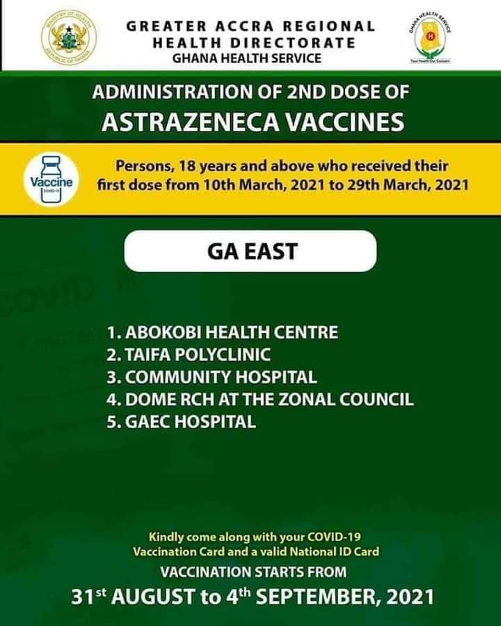Check out where to get 2nd dose of AstraZeneca vaccine from Aug 31 to Sept. 4 Check out where to get 2nd dose of AstraZeneca vaccine from Aug 31 to Sept. 4