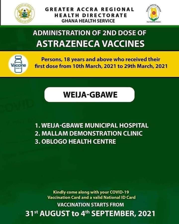 Check out where to get 2nd dose of AstraZeneca vaccine from Aug 31 to Sept. 4 Check out where to get 2nd dose of AstraZeneca vaccine from Aug 31 to Sept. 4