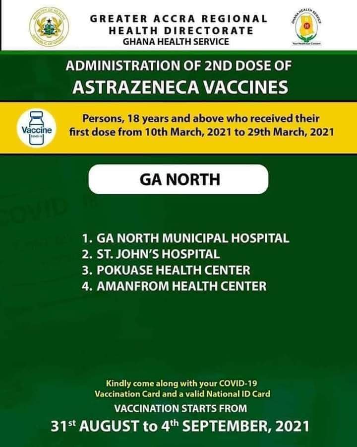 Check out where to get 2nd dose of AstraZeneca vaccine from Aug 31 to Sept. 4