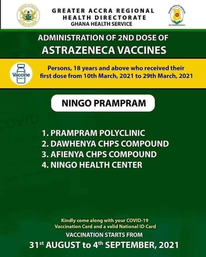 Check out where to get 2nd dose of AstraZeneca vaccine from Aug 31 to Sept. 4 Check out where to get 2nd dose of AstraZeneca vaccine from Aug 31 to Sept. 4