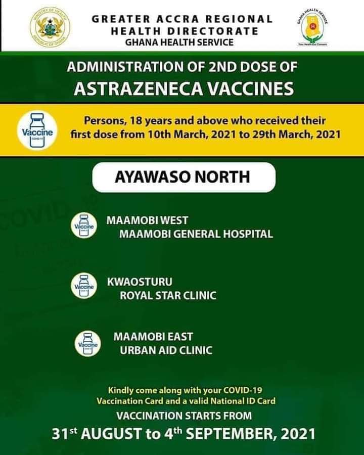 Check out where to get 2nd dose of AstraZeneca vaccine from Aug 31 to Sept. 4 Check out where to get 2nd dose of AstraZeneca vaccine from Aug 31 to Sept. 4