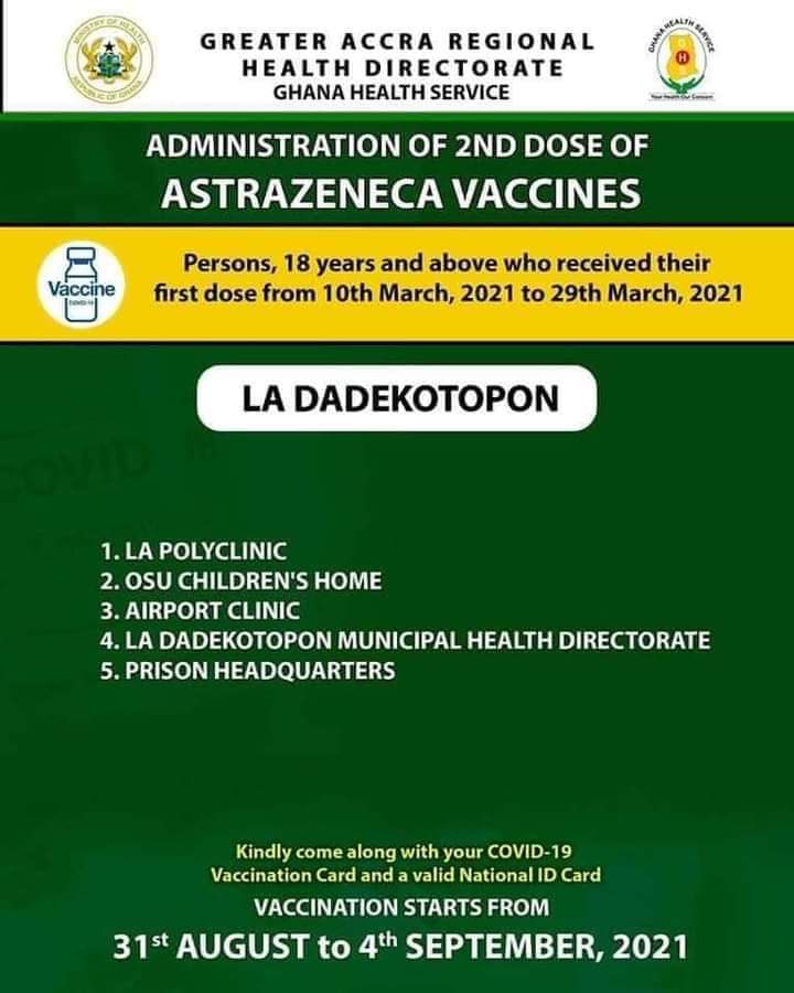 Check out where to get 2nd dose of AstraZeneca vaccine from Aug 31 to Sept. 4 Check out where to get 2nd dose of AstraZeneca vaccine from Aug 31 to Sept. 4