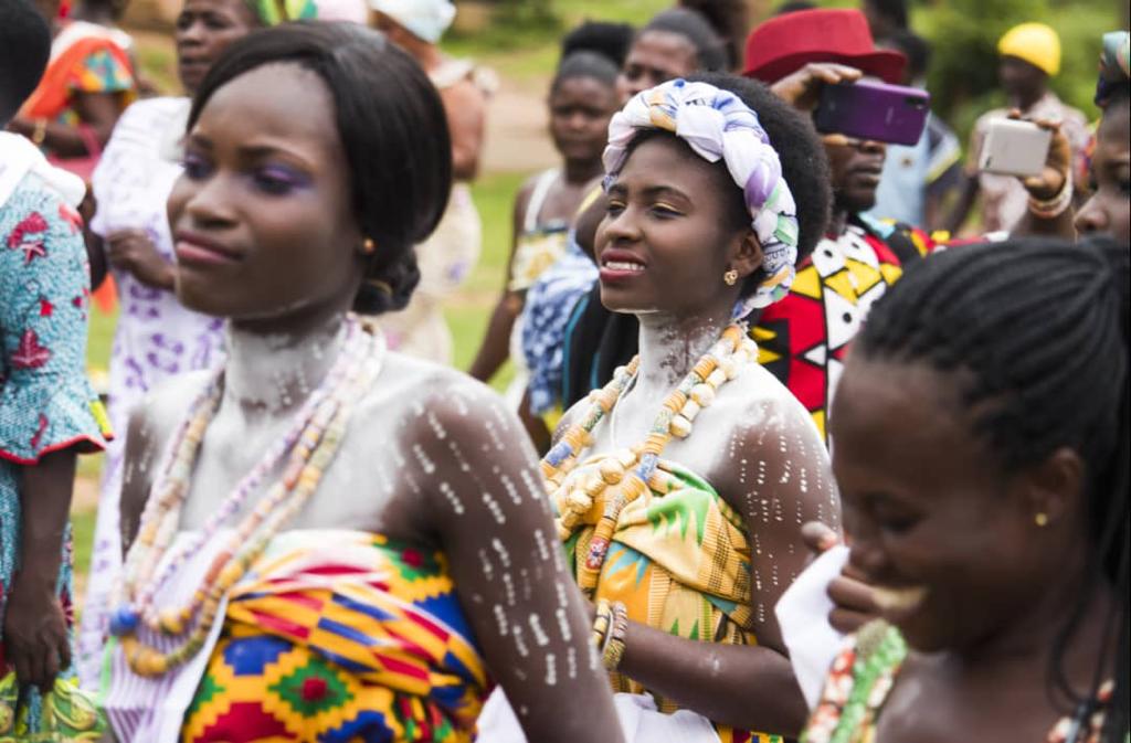 Beauty and colours from Ekumfi Abor puberty rite for young females Beauty and colours from Ekumfi Abor puberty rite for young females