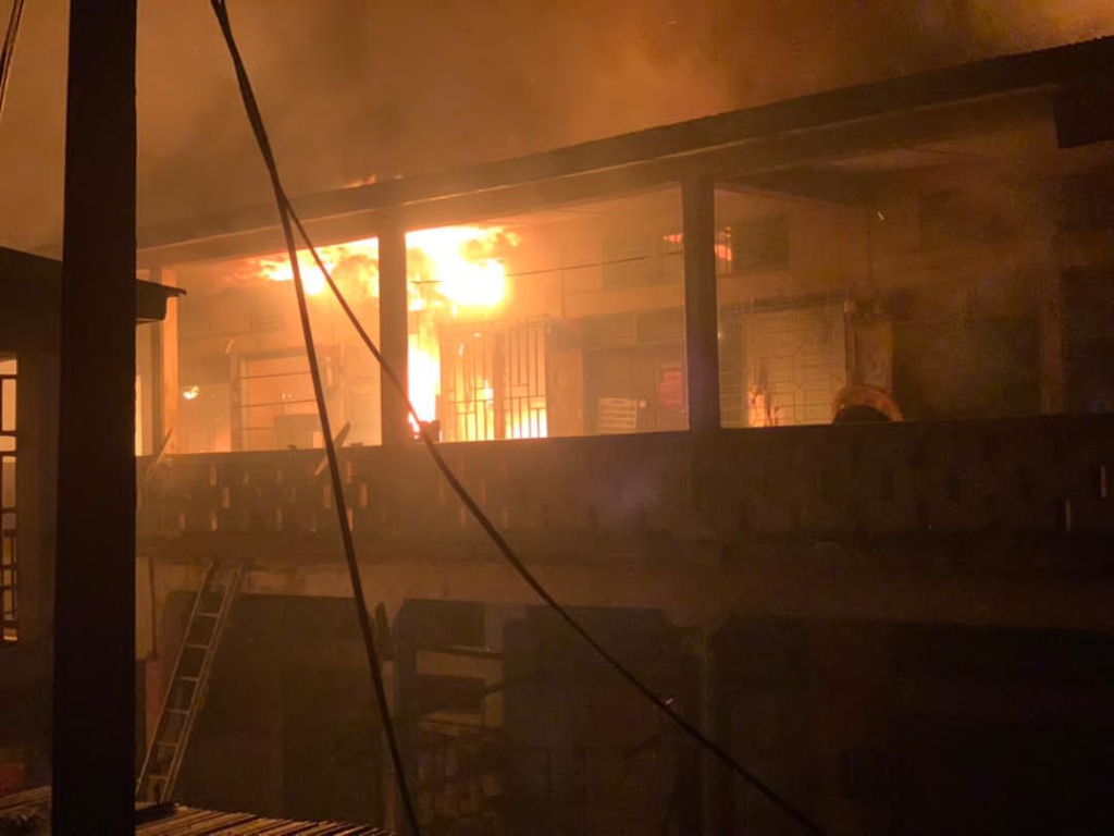 Fire guts Akyem Oda Central Market Fire guts Akyem Oda Central Market