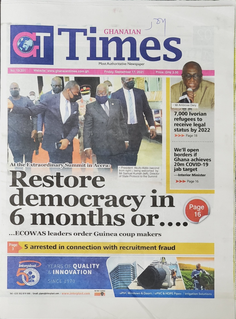 Today's frontpages: Friday, September 17, 2021 Today's frontpages: Friday, September 17, 2021