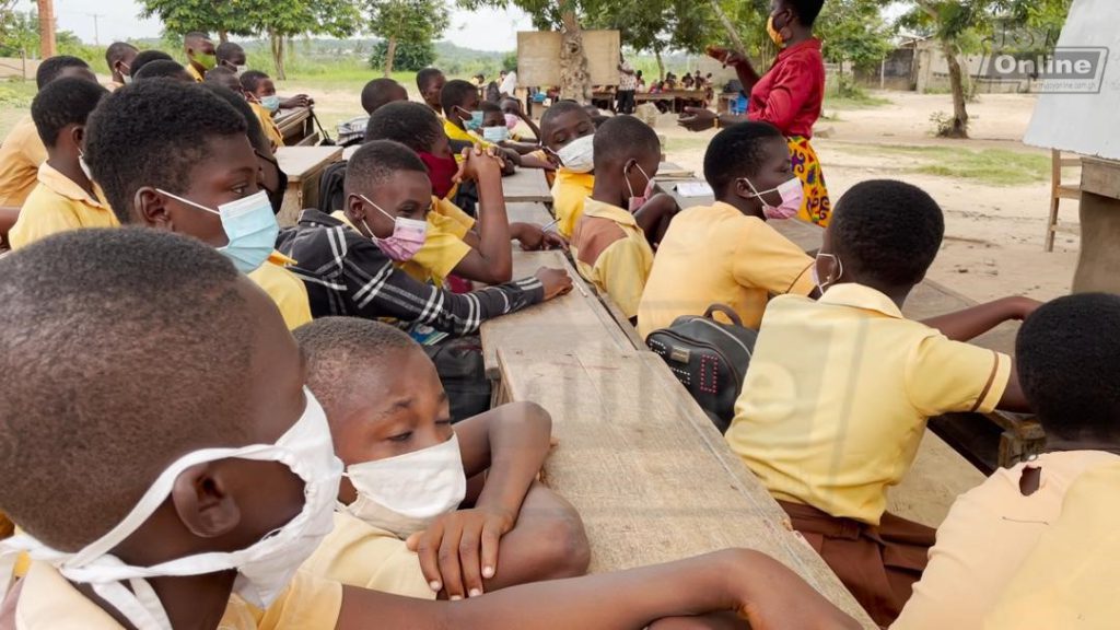 Pupils in KEEA forced to study under trees and open spaces because of dilapidated classroom block