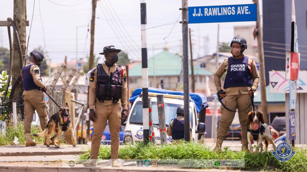 Personnel of K-9 unit of Ghana Police Service deployed across Accra