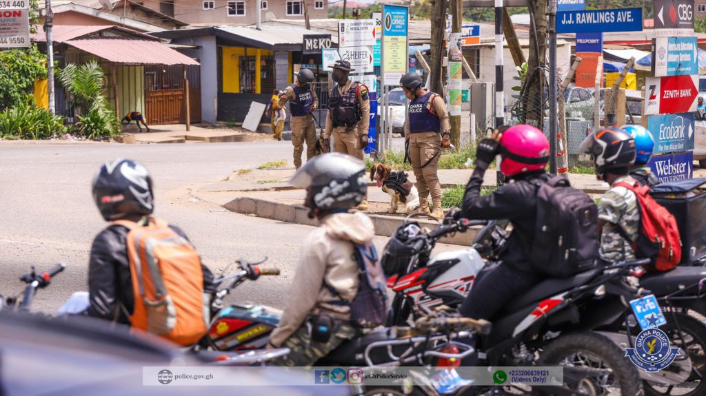 Personnel of K-9 unit of Ghana Police Service deployed across Accra