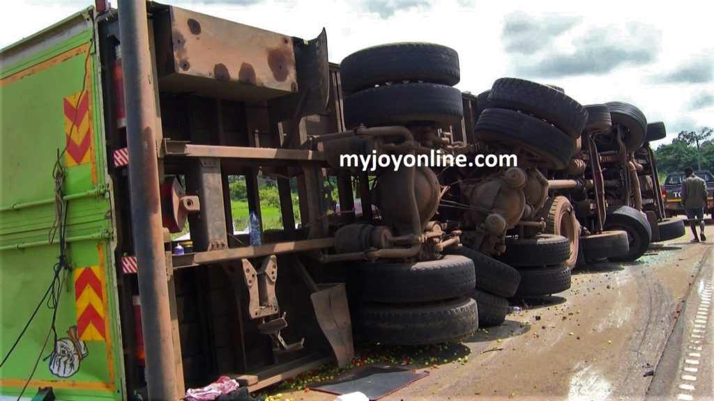 Konongo accident truck down www,myjoyonline.com