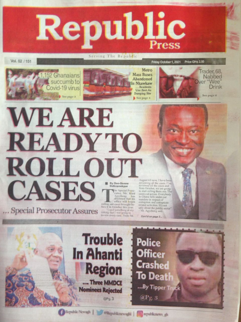 Today’s front pages: Friday, October 1, 2021 Today’s front pages: Friday, October 1, 2021
