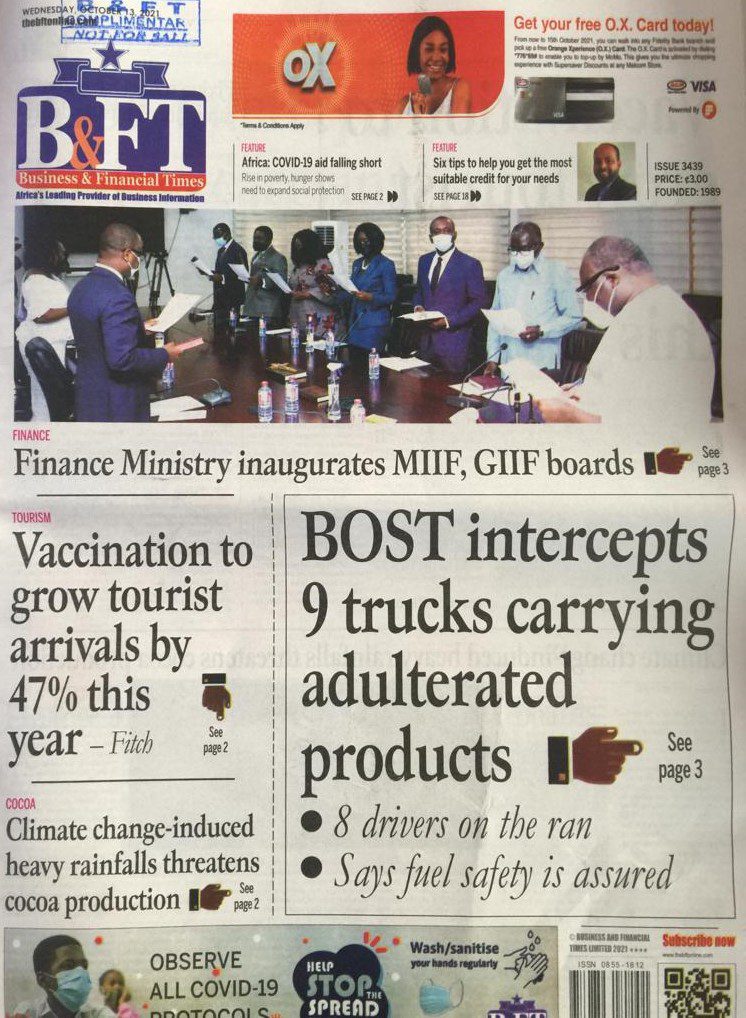 Today's front pages: Wednesday, October 13, 2021 Today's front pages: Wednesday, October 13, 2021