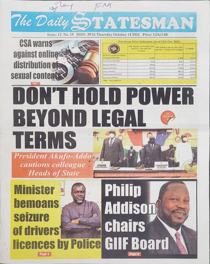 Today's front pages: Thursday, October 14, 2021 Today's front pages: Thursday, October 14, 2021